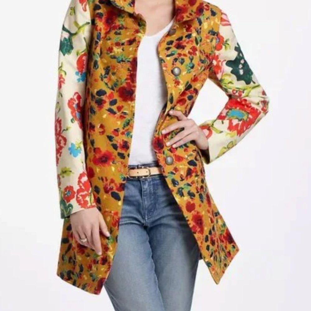 NWOT - Anthropologie Elevenses Leopardlily Jacket - Size 6P